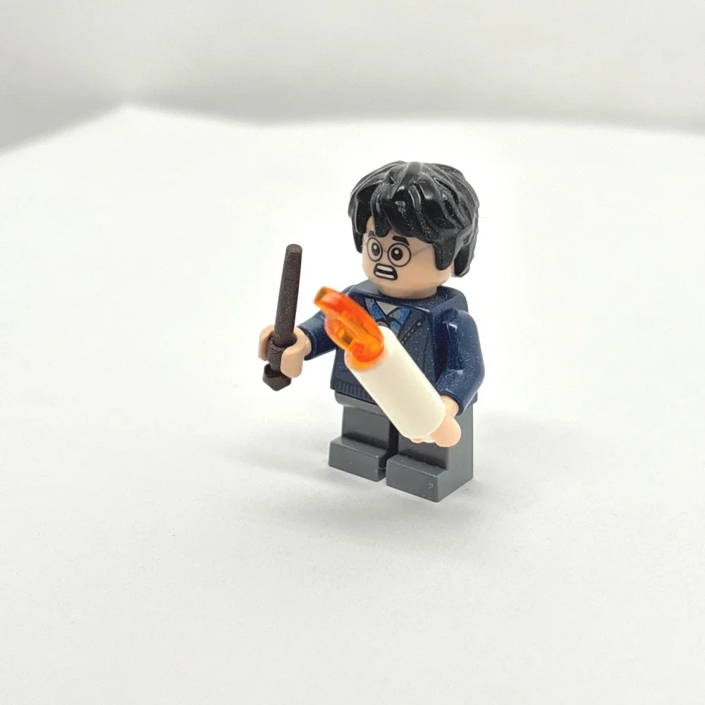 LEGO Harry Potter Minifigure Dark Blue Hoodie Wand and Candle Aragog  Lair